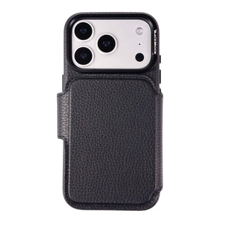 Burkley Leather Wallet Case - iPhone 17 Pro Max, Pebble Black - BlackBrook Case