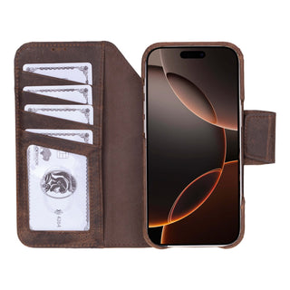 Burkley Leather Wallet Case - iPhone Air, Distressed Coffee - BlackBrook Case