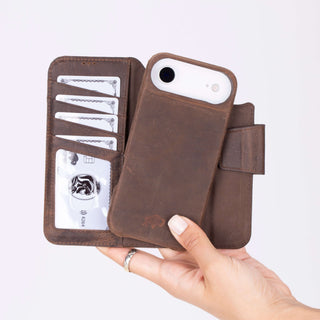 Burkley Leather Wallet Case - iPhone Air, Distressed Coffee - BlackBrook Case