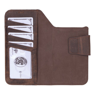 Burkley Leather Wallet Case - iPhone Air, Distressed Coffee - BlackBrook Case