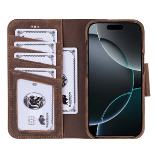 Burkley Wallet & Case iPhone 17 Pro, Distressed Coffee - BlackBrook Case