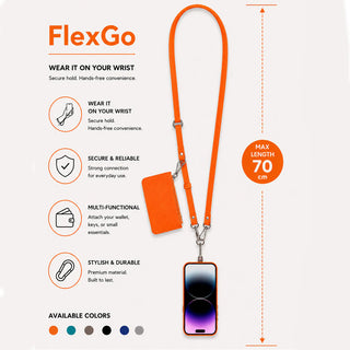 Marlow PU Leather Phone Strap & Wallet Set, Orange