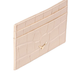 Capri Women’s Croco Leather Card Holder – Mapi Edition, Beige - Mapi