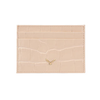 Capri Women’s Croco Leather Card Holder – Mapi Edition, Beige - Mapi