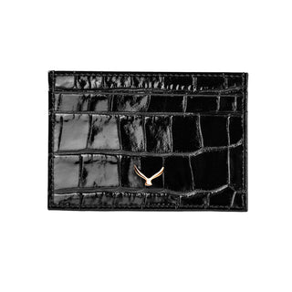 Capri Women’s Croco Leather Card Holder – Mapi Edition, Black - Mapi