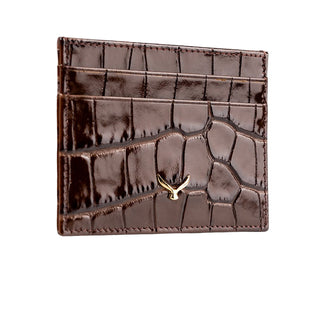 Capri Women’s Croco Leather Card Holder – Mapi Edition, Brown - Mapi