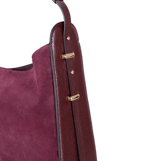 Carina Suede Leather Women's Shoulder Bag, Burgundy - BlackBrook Case