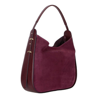 Carina Suede Leather Women's Shoulder Bag, Burgundy - BlackBrook Case