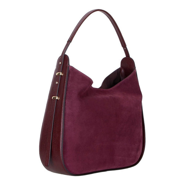 Carina Suede Leather Women's Shoulder Bag, Burgundy