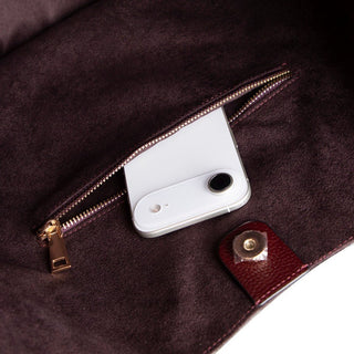 Carina Suede Leather Women's Shoulder Bag, Burgundy - BlackBrook Case