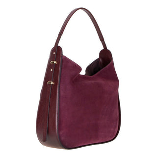 Carina Suede Leather Women's Shoulder Bag, Burgundy - BlackBrook Case