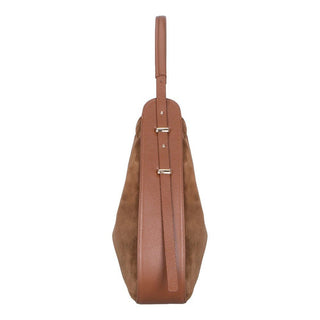 Carina Suede Leather Women's Shoulder Bag, Tan - BlackBrook Case