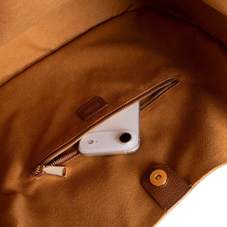 Carina Suede Leather Women's Shoulder Bag, Tan - BlackBrook Case