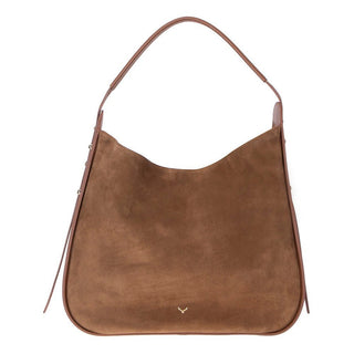 Carina Suede Leather Women's Shoulder Bag, Tan - BlackBrook Case