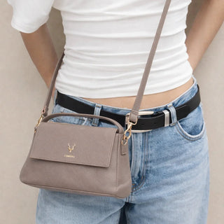 Carrera Arvelia Leather Women's Top Handle & Shoulder Bag, Mink - BlackBrook Case