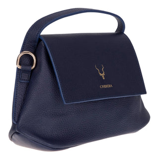 Carrera Arvelia Leather Women's Top Handle & Shoulder Bag, Navy Blue - BlackBrook Case