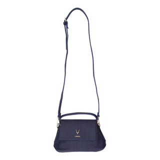 Carrera Arvelia Leather Women's Top Handle & Shoulder Bag, Navy Blue - BlackBrook Case