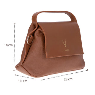 Carrera Arvelia Leather Women's Top Handle & Shoulder Bag, Tan - BlackBrook Case