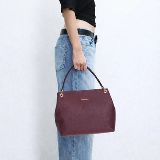 Carrera Calivra Leather Women's Shoulder Bag, Bordeaux - BlackBrook Case