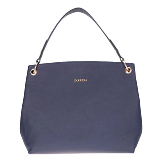 Carrera Calivra Leather Women's Shoulder Bag, Navy Blue - BlackBrook Case