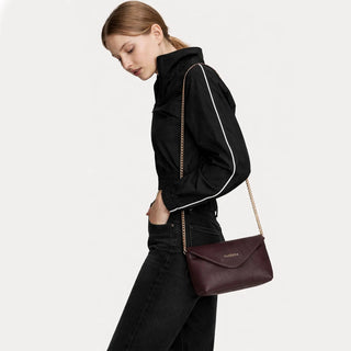 Carrera Lunera — Floater Leather Shoulder Bag, Bordeaux - BlackBrook Case
