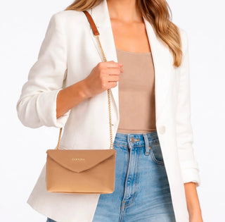 Carrera Lunera — Floater Leather Shoulder Bag, Mink - BlackBrook Case