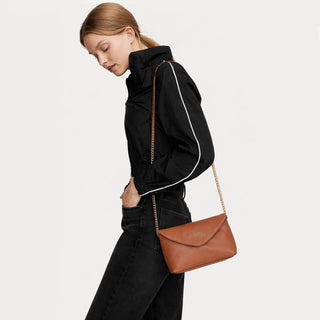 Carrera Lunera — Floater Leather Shoulder Bag, Tan - BlackBrook Case