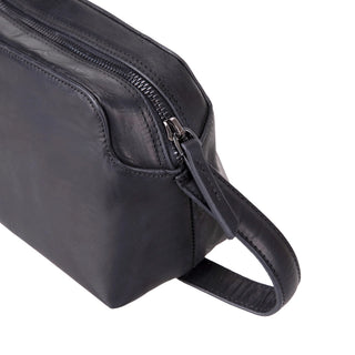 Carrera Montelaro — Full - Grain Cowhide Handheld & Toiletry Bag, Black - BlackBrook Case