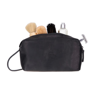 Carrera Montelaro — Full - Grain Cowhide Handheld & Toiletry Bag, Black - BlackBrook Case