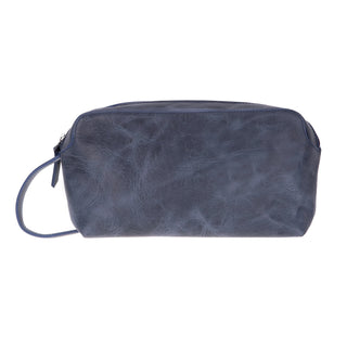 Carrera Montelaro — Full - Grain Cowhide Handheld & Toiletry Bag, Navy Blue - BlackBrook Case