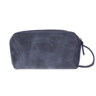 Carrera Montelaro — Full - Grain Cowhide Handheld & Toiletry Bag, Navy Blue - BlackBrook Case
