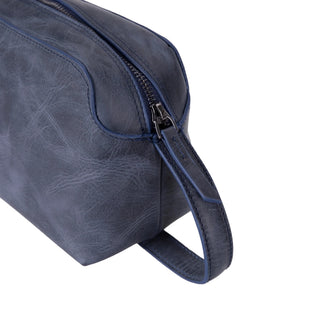 Carrera Montelaro — Full - Grain Cowhide Handheld & Toiletry Bag, Navy Blue - BlackBrook Case