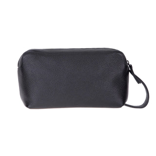 Carrera Montelaro — Full - Grain Cowhide Handheld & Toiletry Bag, Pebble Black - BlackBrook Case