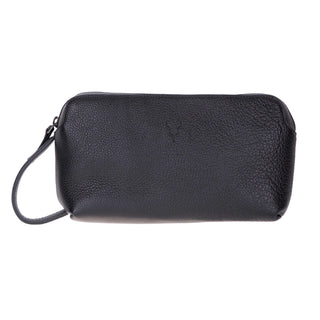 Carrera Montelaro — Full - Grain Cowhide Handheld & Toiletry Bag, Pebble Black - BlackBrook Case