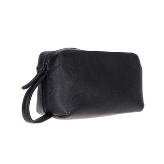 Carrera Montelaro — Full - Grain Cowhide Handheld & Toiletry Bag, Pebble Black - BlackBrook Case