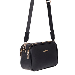 Carrera Morienna Leather Women's Compact Shoulder Bag, Black - BlackBrook Case