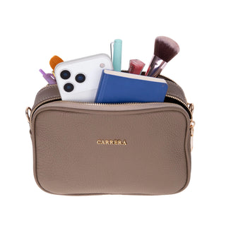 Carrera Morienna Leather Women's Compact Shoulder Bag, Mink - BlackBrook Case