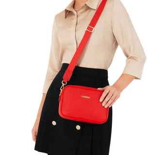 Carrera Morienna Leather Women's Compact Shoulder Bag, Red - BlackBrook Case