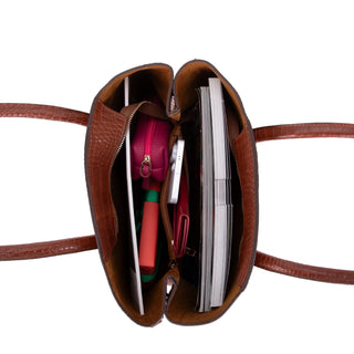 Carrera Novelya — Full - Grain Leather Top Handle Bag, Pebble Bordeaux - BlackBrook Case
