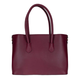 Carrera Novelya — Full - Grain Leather Top Handle Bag, Pebble Bordeaux - BlackBrook Case