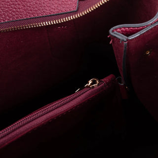 Carrera Novelya — Full - Grain Leather Top Handle Bag, Pebble Bordeaux - BlackBrook Case