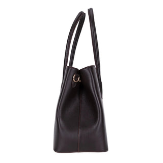 Carrera Novelya — Full - Grain Leather Top Handle Bag, Pebble Brown - BlackBrook Case