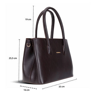 Carrera Novelya — Full - Grain Leather Top Handle Bag, Pebble Brown - BlackBrook Case