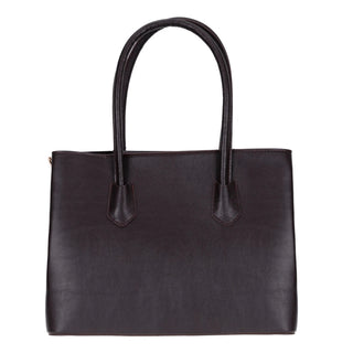 Carrera Novelya — Full - Grain Leather Top Handle Bag, Pebble Brown - BlackBrook Case