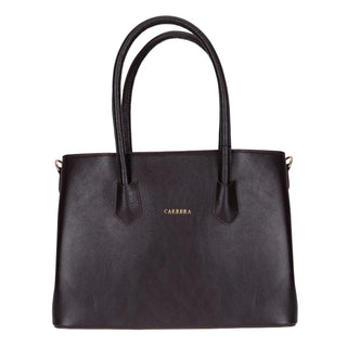 Carrera Novelya — Full - Grain Leather Top Handle Bag, Pebble Brown - BlackBrook Case