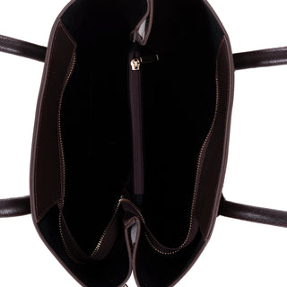 Carrera Novelya — Full - Grain Leather Top Handle Bag, Pebble Brown - BlackBrook Case