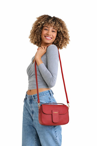 Carrera Seravelle Leather Women's Crossbody Bag, Red - BlackBrook Case