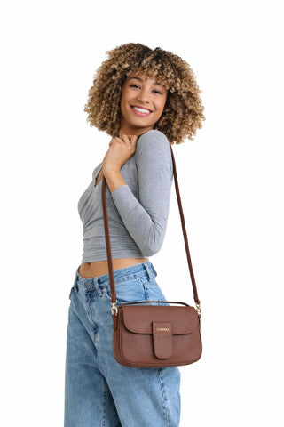 Carrera Seravelle Leather Women's Crossbody Bag, Tan - BlackBrook Case