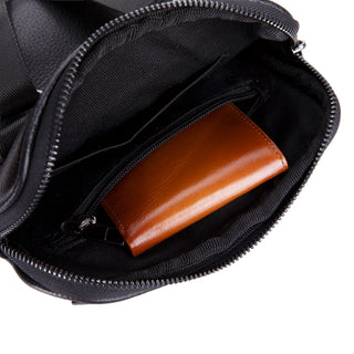 Carrera Torrenzio Leather Men's Compact Handbag, Black - BlackBrook Case