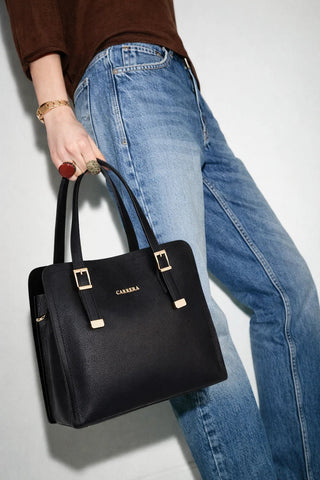 Carrera Velmora Leather Women's Handbag, Black - BlackBrook Case